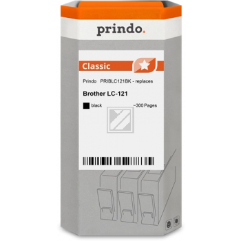 Prindo Tintenpatrone (Classic) schwarz (PRIBLC121BK) ersetzt LC-121BK