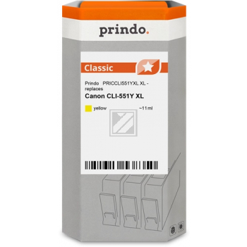 Prindo Tintenpatrone (Classic) gelb HC (PRICCLI551YXL) ersetzt CLI-551YXL