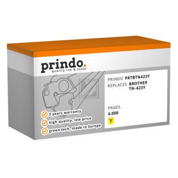 Prindo Toner-Kartusche gelb HC (PRTBTN423Y) ersetzt TN-423Y