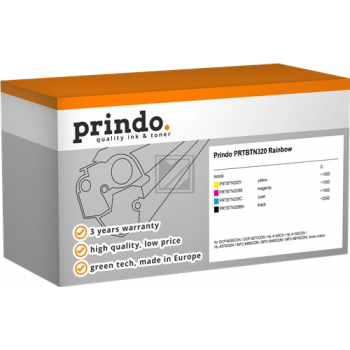 Prindo Toner-Kit gelb, magenta, schwarz, cyan (PRTBTN320 Rainbow) ersetzt TN-320BK