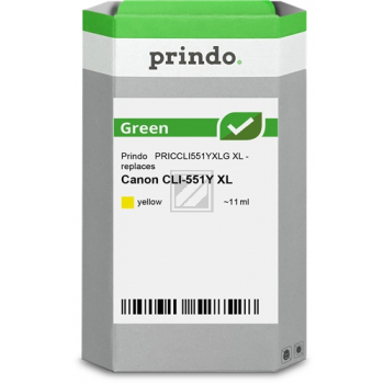 Prindo Tintenpatrone (Green) gelb HC (PRICCLI551YXLG) ersetzt CLI-551YXL