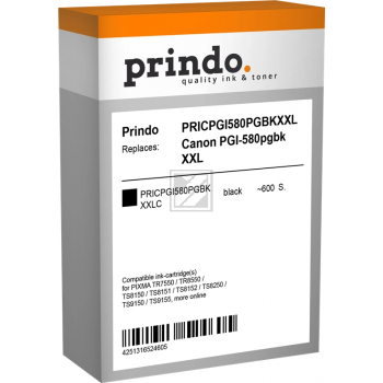 Prindo Tintenpatrone pigment schwarz HC plus (PRICPGI580PGBKXXLC) ersetzt PGI-580PGBKXXL