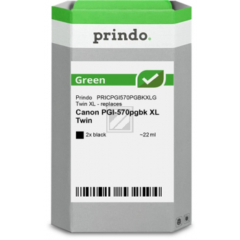 Prindo Tintenpatrone (Green) 2 x schwarz HC (PRSCPGI570PGBKXLGTwin) ersetzt PGI-570XLPGBK