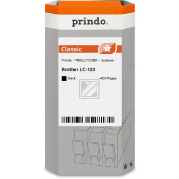 Prindo Tintenpatrone (Classic) schwarz (PRIBLC123BK) ersetzt LC-123BK