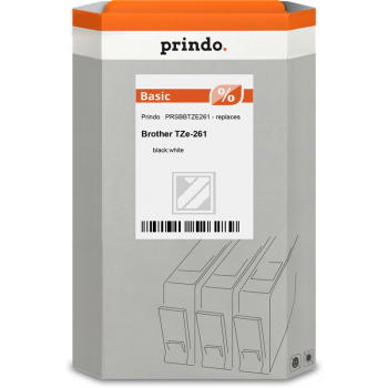 Prindo Schriftbandkassette schwarz/weiß (PRSBBTZE261) ersetzt TZE-261