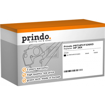 Prindo Toner-Kartusche 2 x schwarz HC (PRTHPCF226XD MCVP) ersetzt 26XD