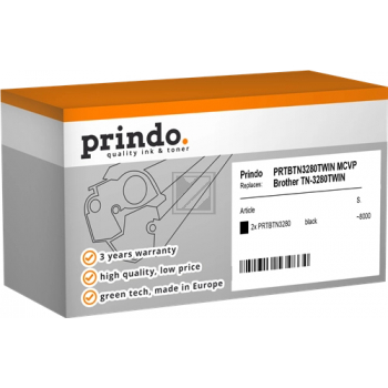 Prindo Toner-Kit schwarz HC (PRTBTN3280TWIN MCVP) ersetzt TN-3280